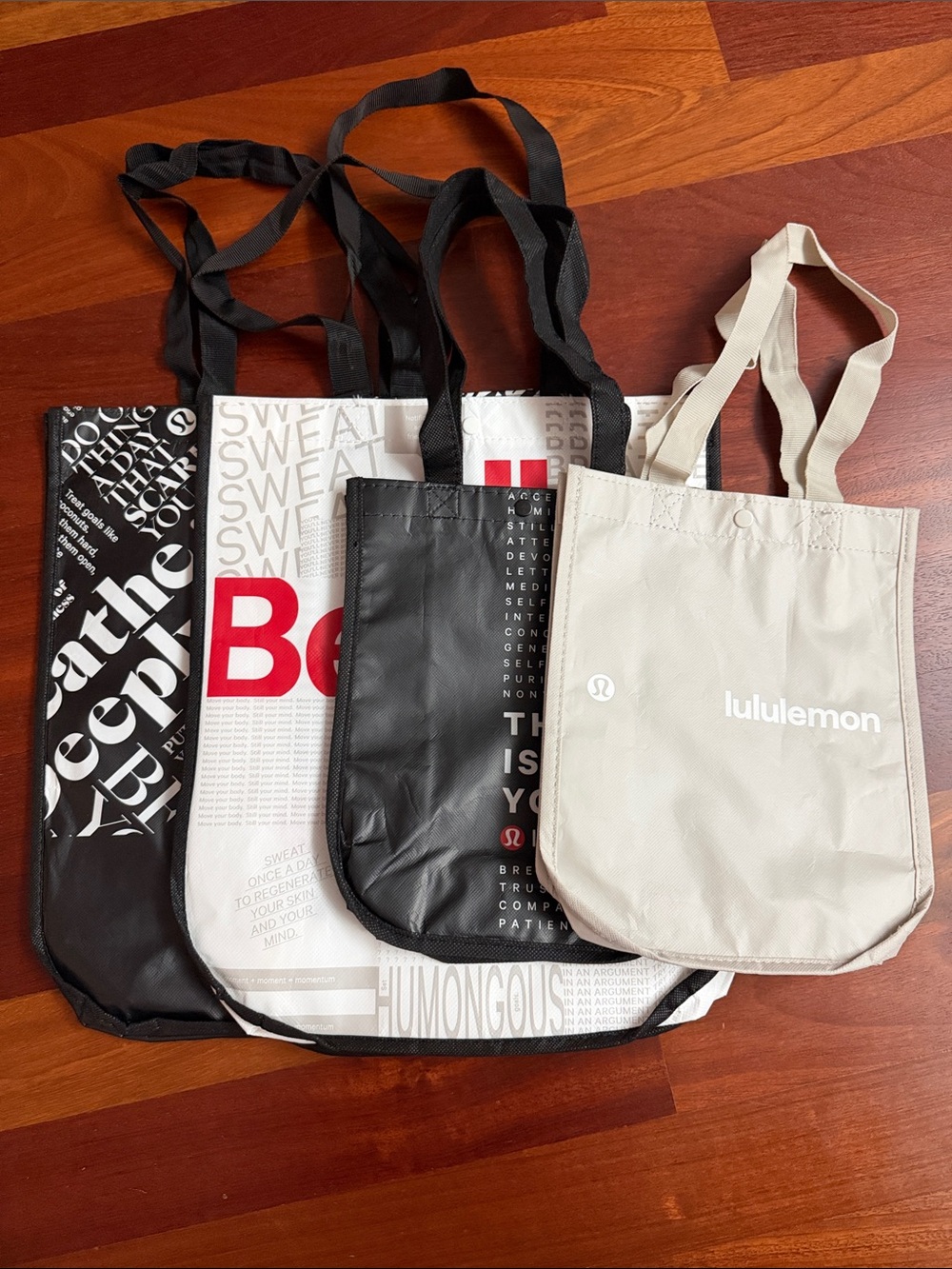 lululemon athletica Reusable Tote Set in Black, White, and Beige